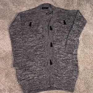 MINKPINK Gray black s Cardigan Sweater open cocoon houndstooth buttons